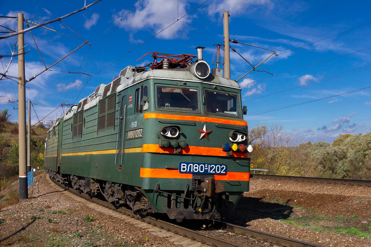 Электровоз ВЛ80С-1202 с грузовым поездом на перегоне Крупенниково - Откос