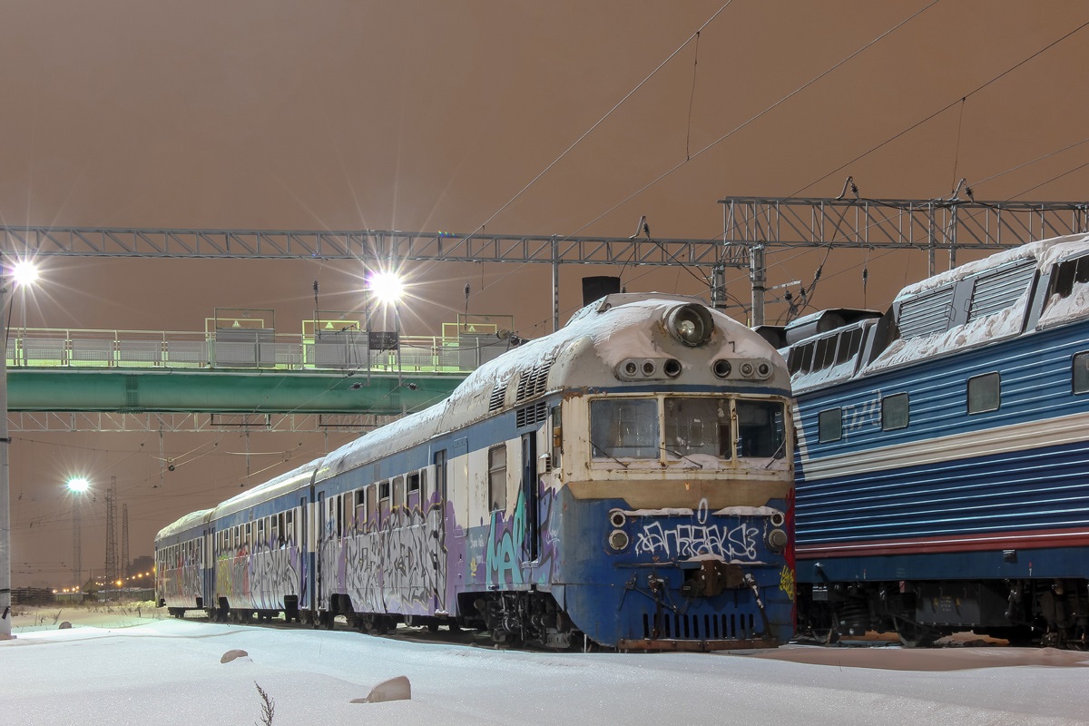 Дизель-поезд Д1-749 на станции Москва-Сортировочная-Рязанская (парк Перово-IV)
