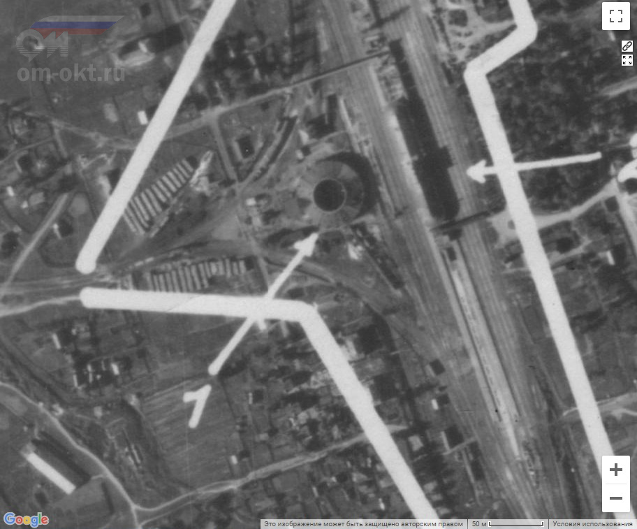 Снимки станции Клин из фашистской аэрофотосъёмки. Лето 1941